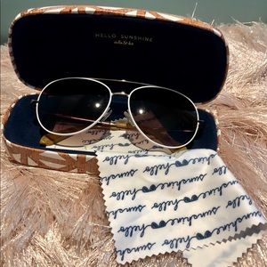 Stella & Dot White Aviator Sunglasses